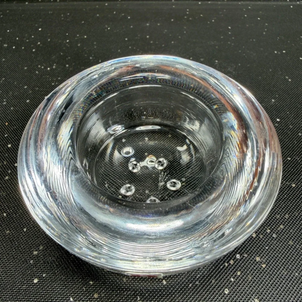 Iittala Finland Clear Glass Votive Tea Light Candle Holders Set of 2 MCM 3.5in